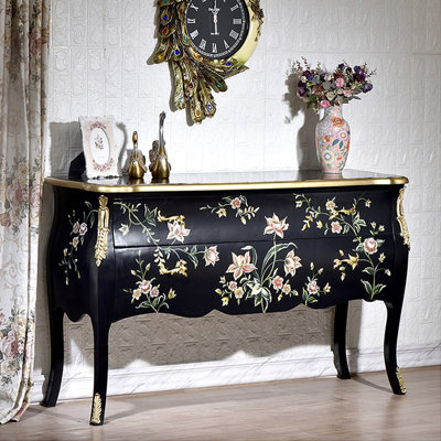Hand-Painted Accent Chest with 2 Drawers