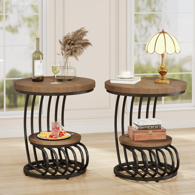 Ensemble de tables d'appoint rondes à 2 niveaux