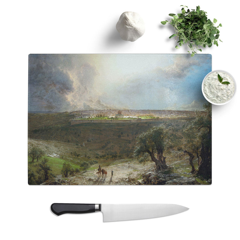 Jerusalem from the Mount of Olives by Frederic Edwin Church Chopping Board, 0.4cm H x 20cm W x 28.5cm L