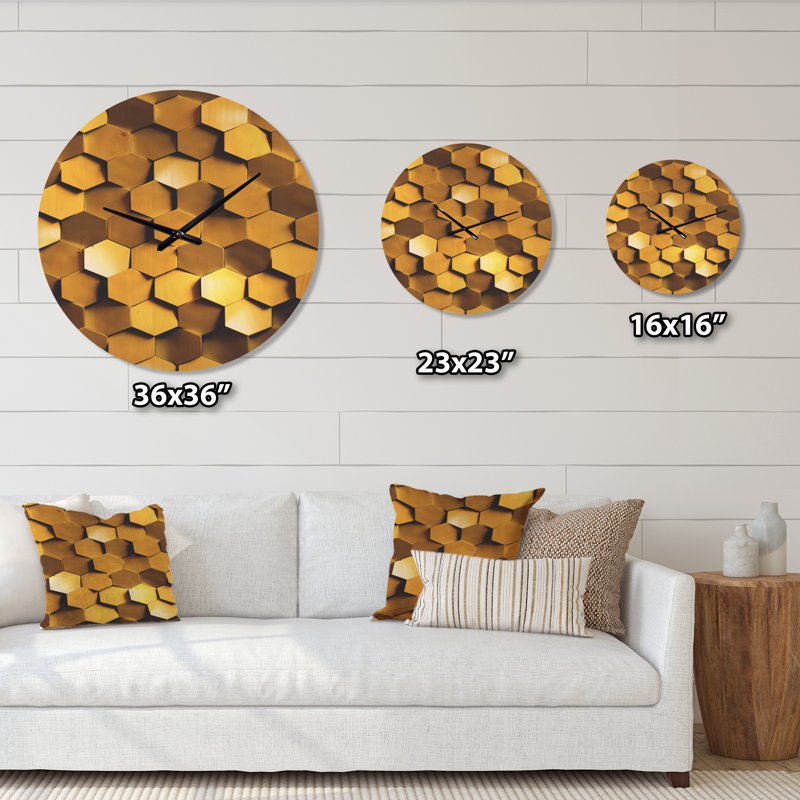 Horloge murale en bois doré, Petit