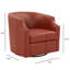 Fauteuil demi-tonneau pivotant en cuir Grain-74656203