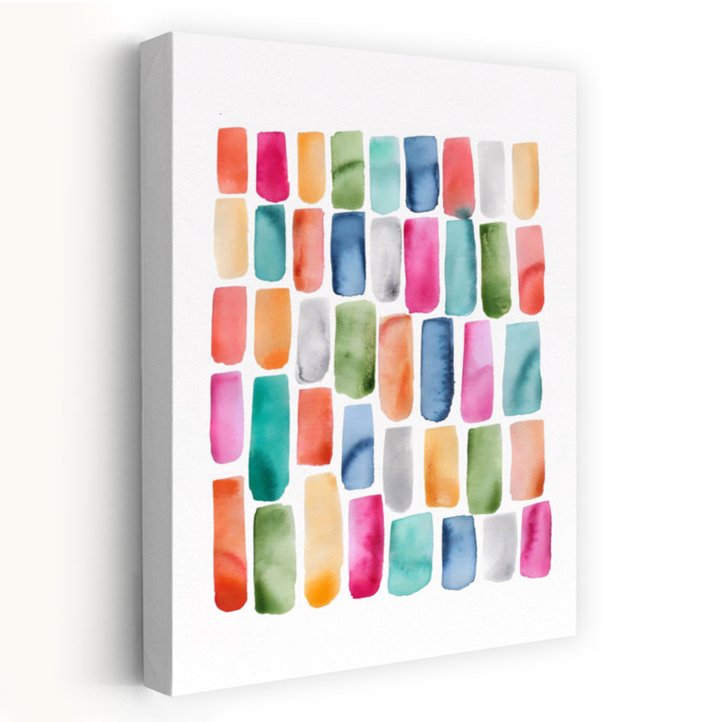 Coup de pinceau coloré abstrait, art mural coloré et audacieux, 18" H x 12" W