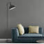 Lampe sur pied suspendue en métal noir avec abat-jour en forme de dôme, 156 cm de hauteur