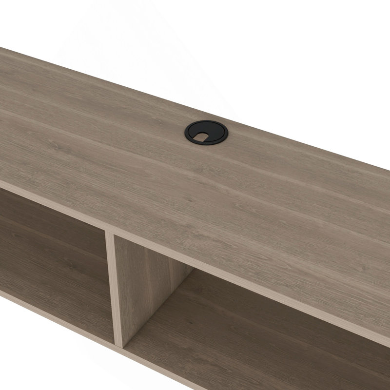 White Oak 2-Shelf Central Floating Media Rack, White Oak