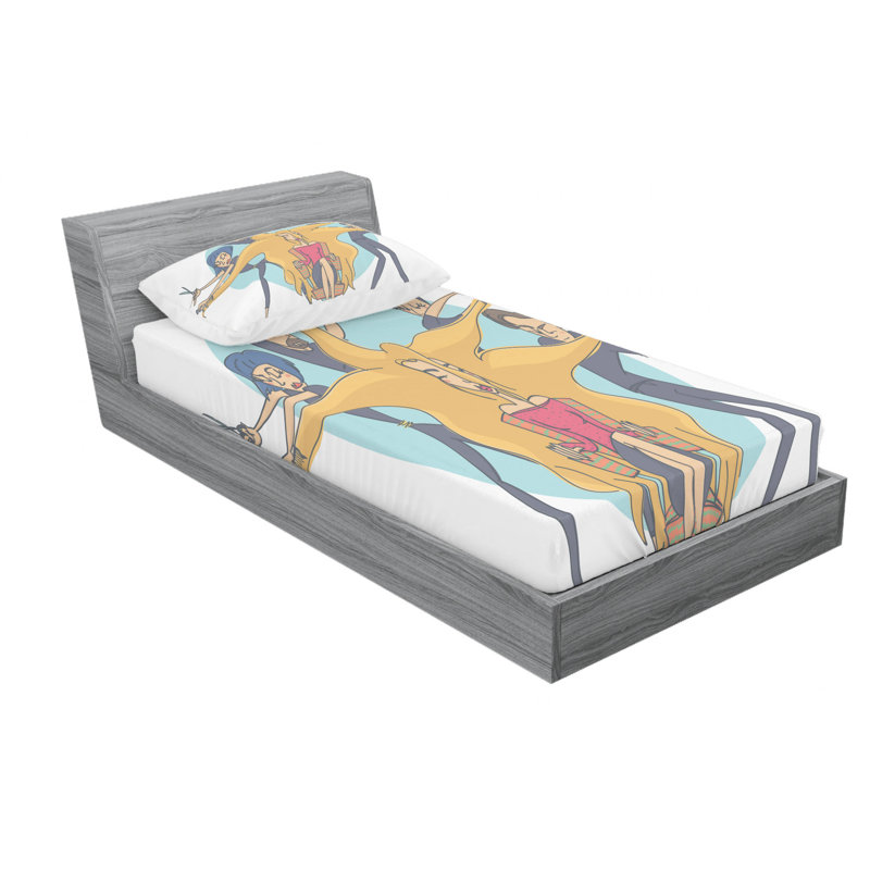 Ensemble de draps en microfibre Ambesonne, Ensemble de draps pour lit simple avec un drap-hou