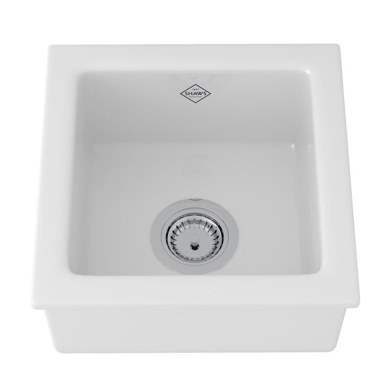 Lancaster 15" Single Bowl Fireclay Bar/Food Prep Kitchen Sink, White