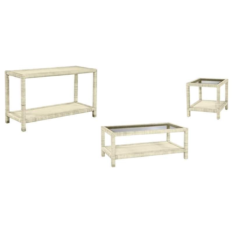 Graham 3 - Piece Glass Top Living Room Table Set