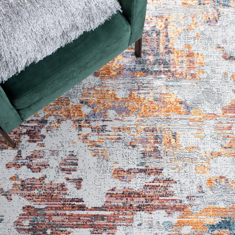 Crystal Performance Abstract Rug, Round 6'3"