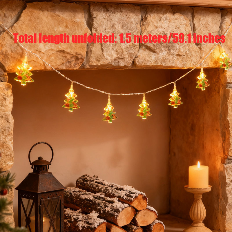 5 Feet Christmas Decorative Light String, 10 LED Christmas Tree Christmas Lights Battery Powered for Indoor Outdoor Christmas Holiday Christmas Tree Decoration