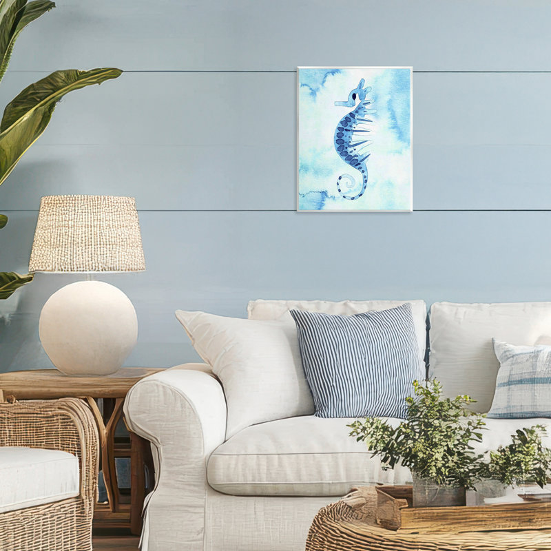 Plaque murale «Seahorse Watercolor Expression» par Camila Juncos