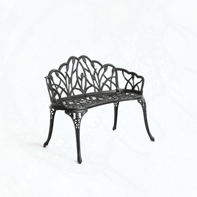 Banc de jardin en fonte d'aluminium avec motif papillon