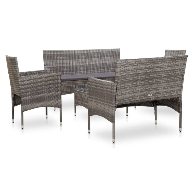 Ameriya 5 Piece Lounge Chair with Cushions, Gray, Gray