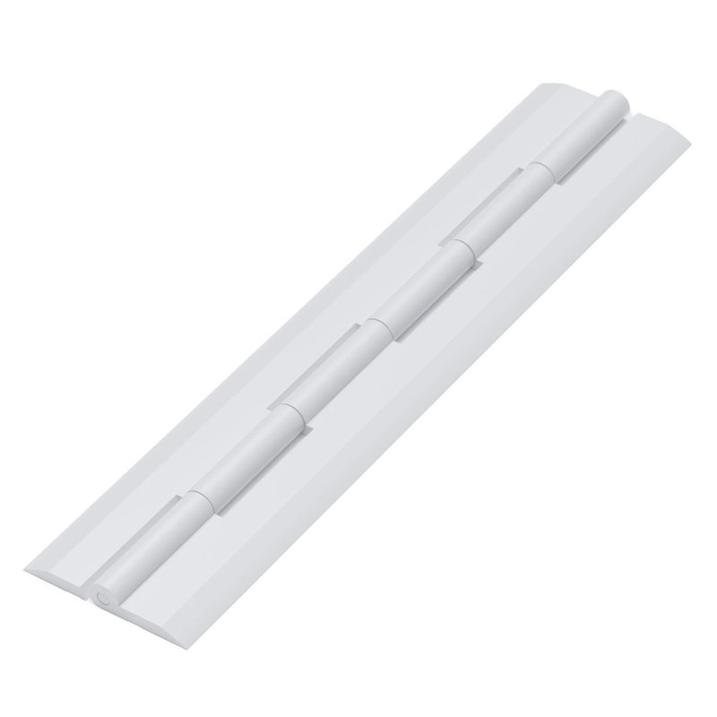 3x White Acrylic Piano Hinges 200 mm, Continuous Plastic Hinges