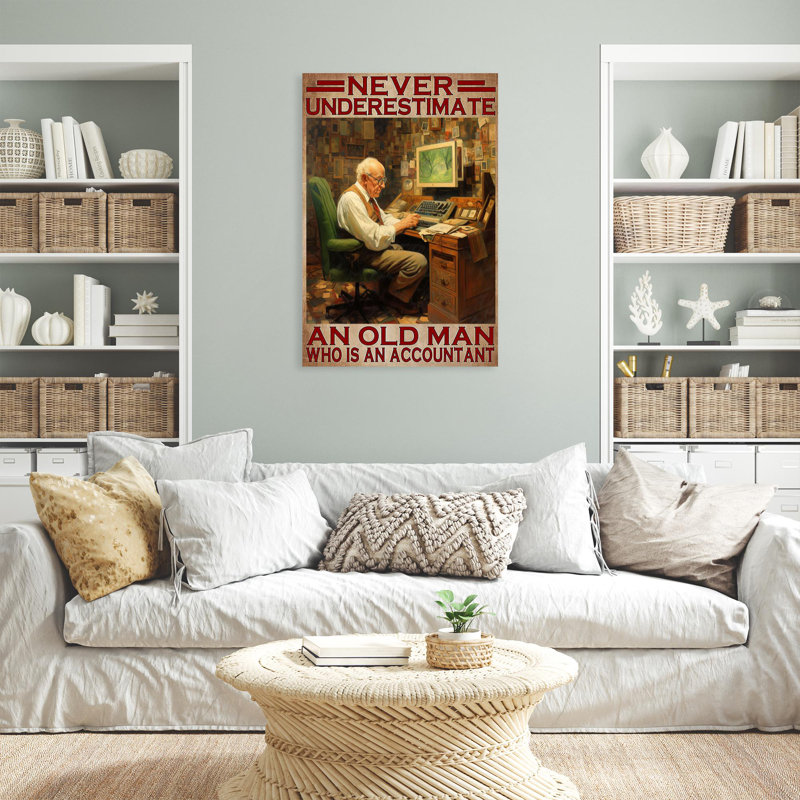«Who Is An Comptant» - Reproduction d'art rectangulaire 1 pièce «A Who Is An Comptant» sur toile tendue, L 11 po x H 14 po