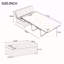 Lit simple escamotable avec repose-pieds pliant avec matelas, lit d'invité convertible, gris foncé-151588661