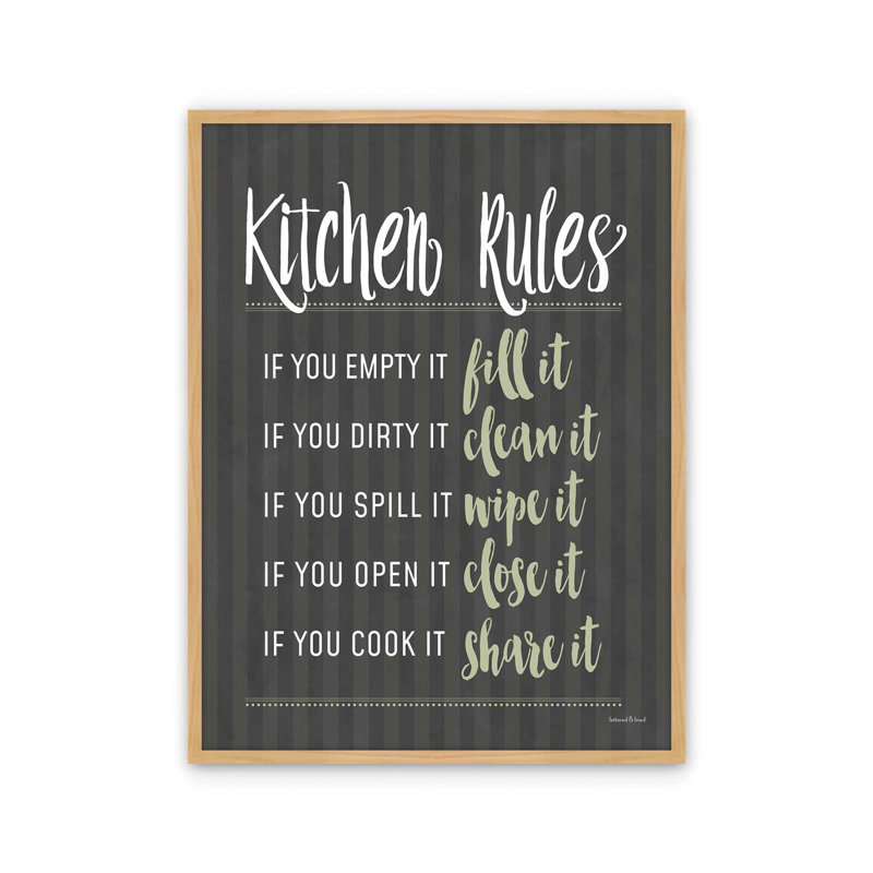 «Kitchen Rules» par Art texturé, L 12 po x H 16 po, Tanné, Impression encadrée