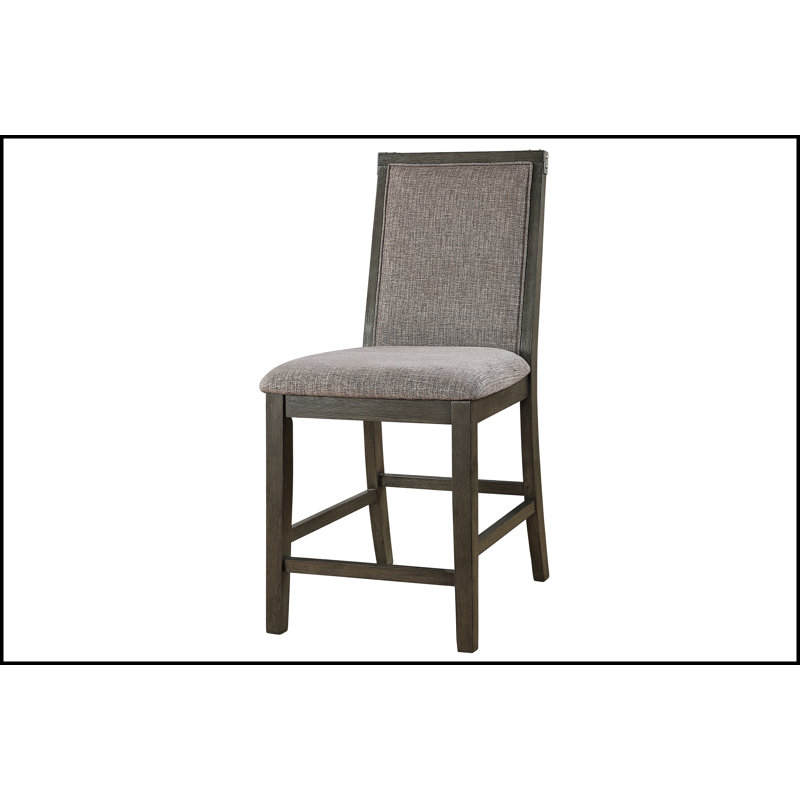 Ensemble de 2 chaises de salle à manger modernes gris avec dossier haut et rembourrage en tissu
