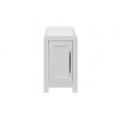 Haven 15 Inch Chairside Table, No Assembly Required, White Finish