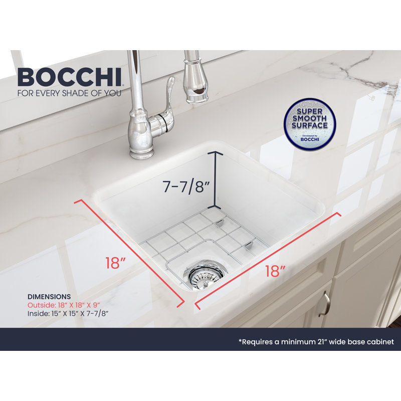 18'' L Kitchen Sink, White