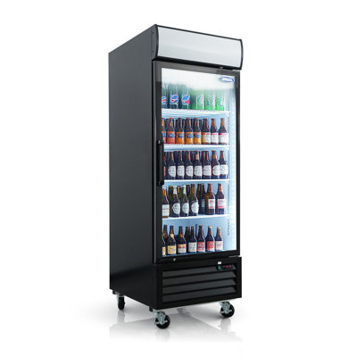 19.3 Cu.ft Commercial Swing Door Merchandiser Refrigerator with Heated Glass Frame, LED Lighting and Casters for Retail Stores