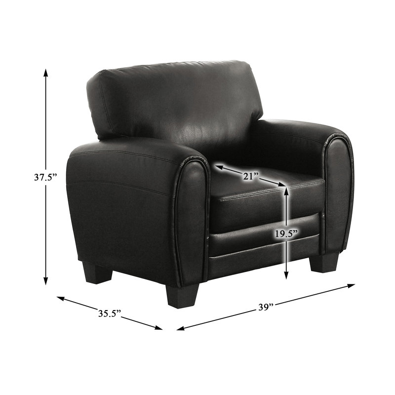 Fauteuil Hewart, Similicuir noir
