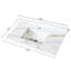 Plateau de meuble-lavabo en marbre blanc 43 po - Lavabo central rectangulaire, dosseret de 4 po, trou de robinet pré-percé, correspond aux armoires de l 42 po x P 21 po, avec des veines intrigantes-121109648