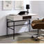 Bureau d'écriture rectangulaire moderne avec port USB intégré, tiroirs de rangement et base en métal pour le bureau à domicile-1726737528