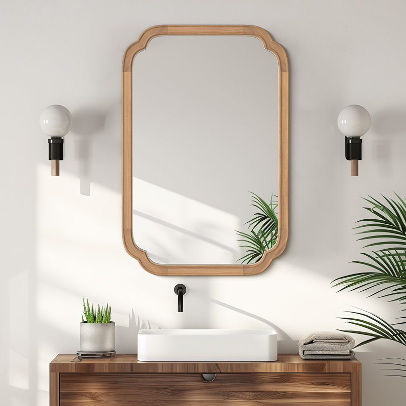 Miroir mural Ali, 30 po x 20 po, 1, Miel profond