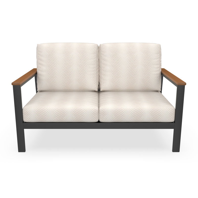 Townsend Loveseat with Sunbrella® Cushion, Sunbrella Calm Laurel, Brown