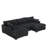 3 - Piece Upholstered Gray Faux Rabbit Fur Flannel Reversible Modular Sofa Living Room Sectional Couch with Pillows-1303078372