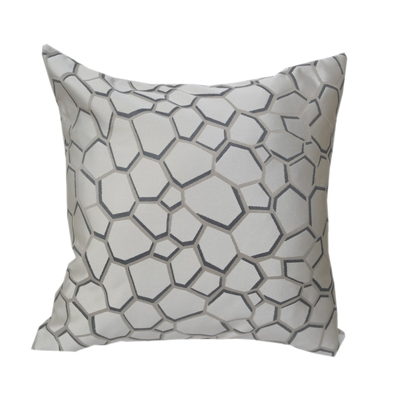  Modern Geometric Throw Pillow, Silver