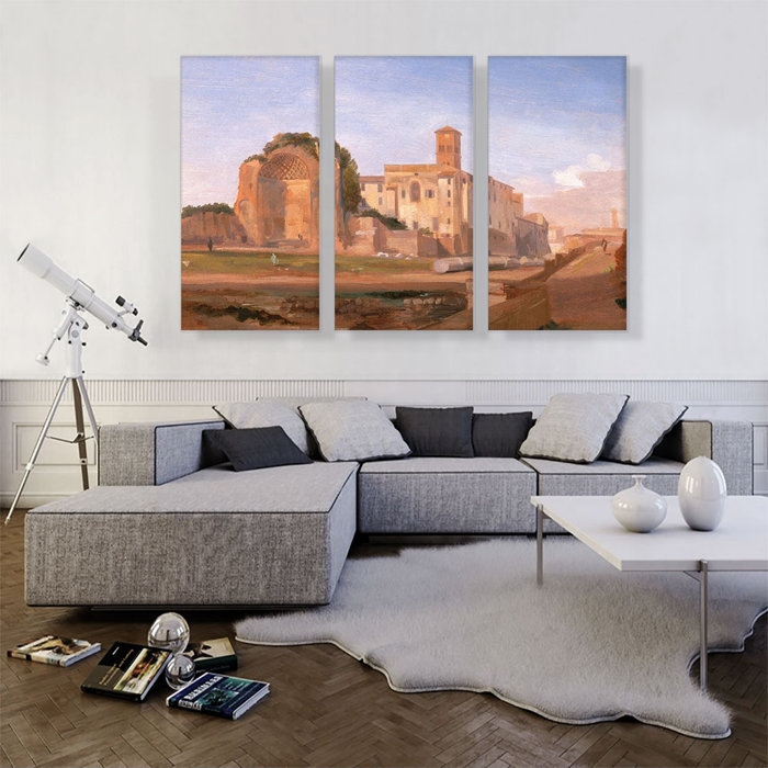 ARTCANVAS Temple Of Venus And Rome 1940 On Canvas 3 Pieces by Edward ...