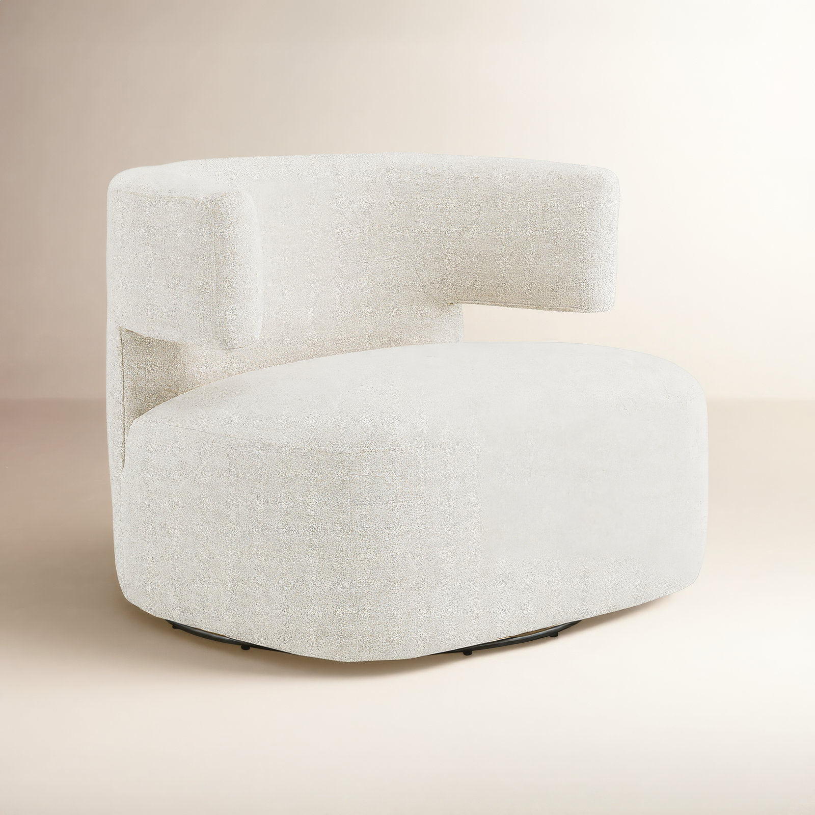 Bascom Swivel Barrel Chair, Nathan Wheat Performance Tweed