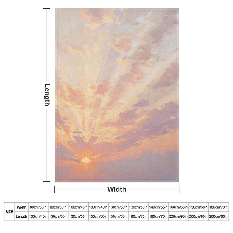 Jeté en flanelle Sunset Sky Clouds, 40 po x 50 po