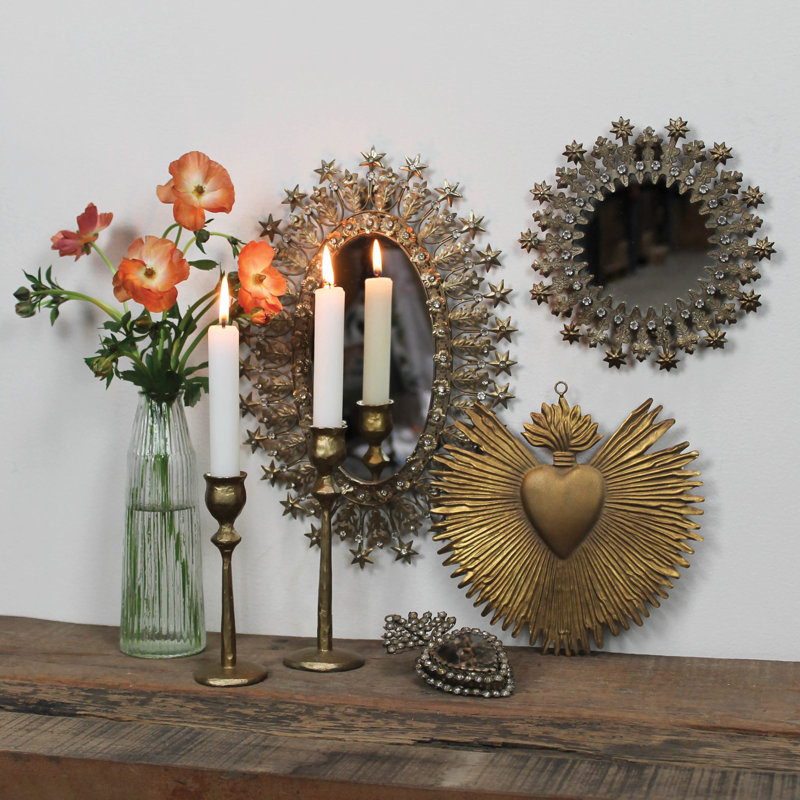 Metal Tabletop Candlestick, 7" H x 2.25" W x 2.25" D