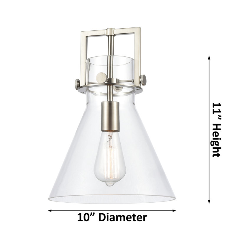 Newton 1 - Light Single Drop Pendant Pendant, Brushed Brass, 11.75" H x 10" W x 10" D, Matte White