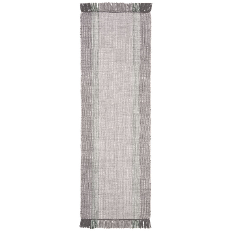 Zoltán Hand Woven Cotton Striped Rug, Rectangle 2'3" x 6'