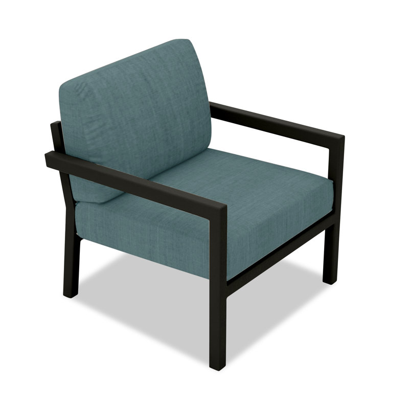 Vivant Patio Chair with Sunbrella® Cushions, Black, Spectrum Indigo Sunbrella®