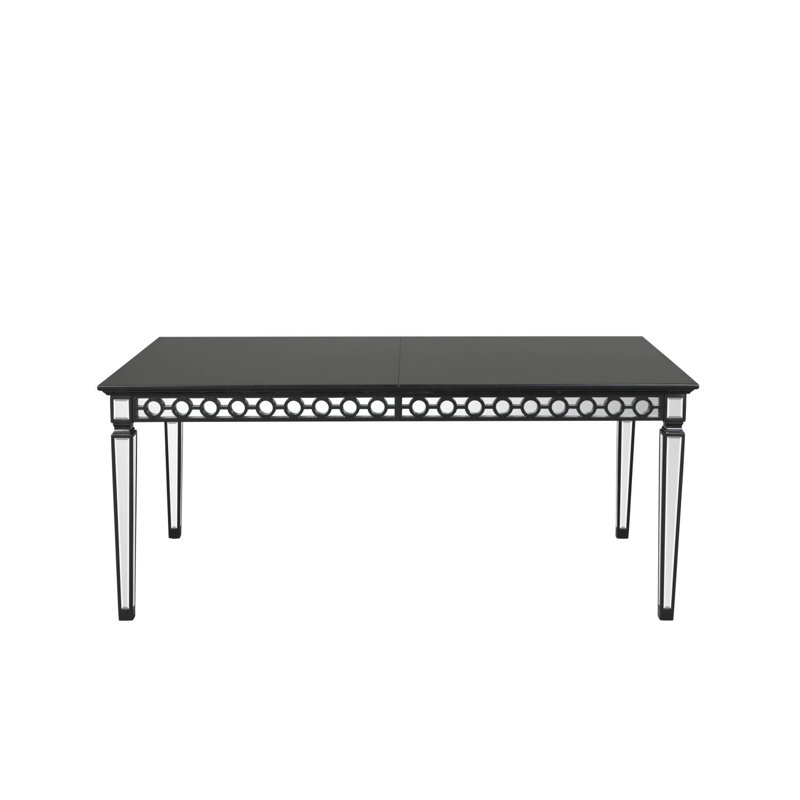 Mirrored & Black Finish Dining Table