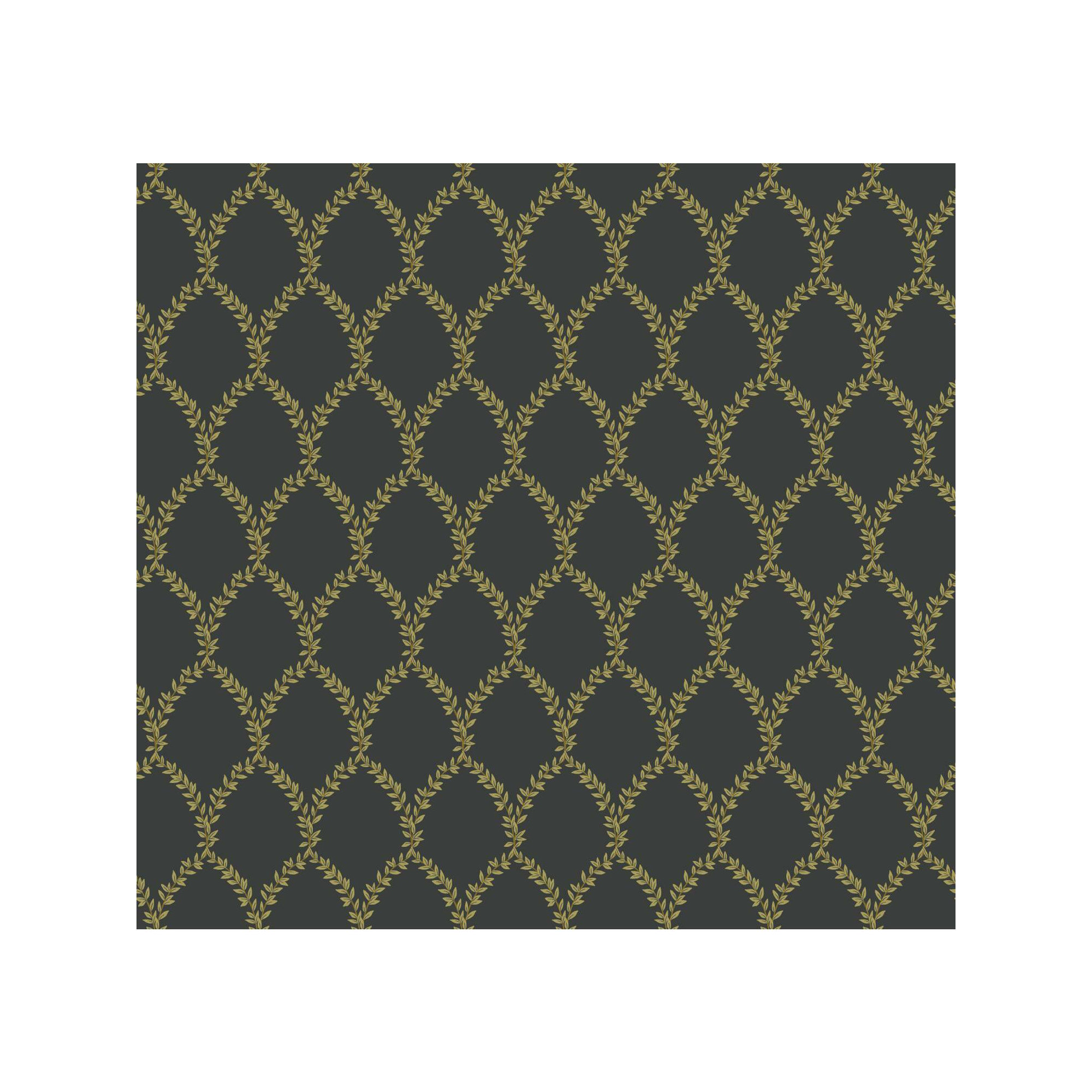 Rifle Paper Co. Laurel 27' x 27" Wallpaper Roll, Gold/Black