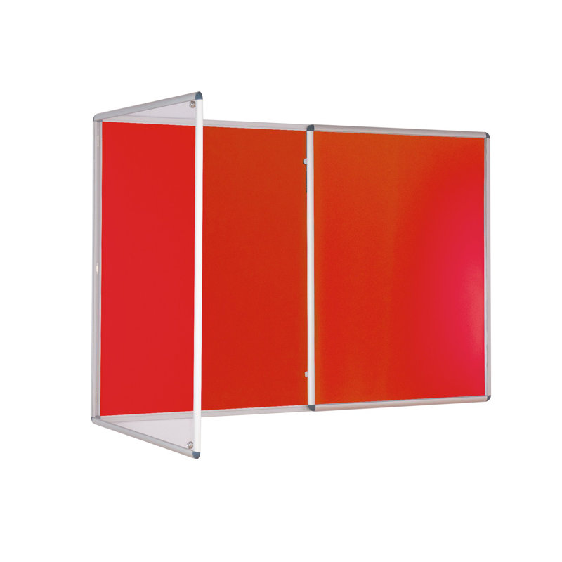 Wall Mounted Bulletin Board, Red, 120 cm H x 180 cm W