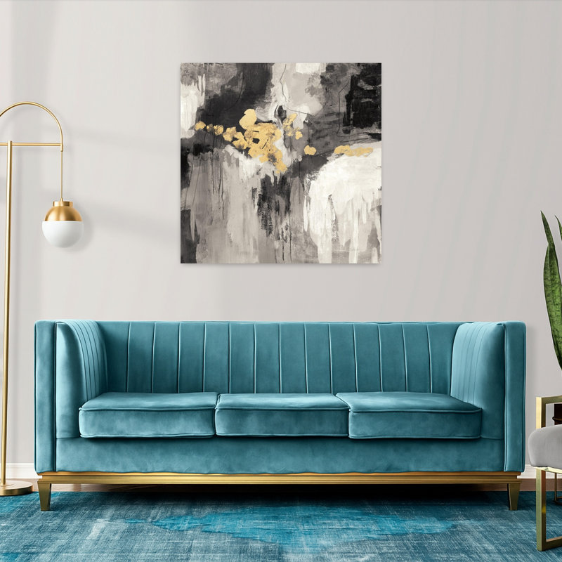 Art contemporain abstrait abstrait Iii Bwg avec art abstrait noir, H 36 po x l 36 po