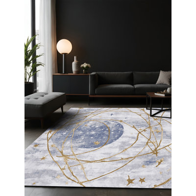 Silky Soft Plush Blue Area Rug