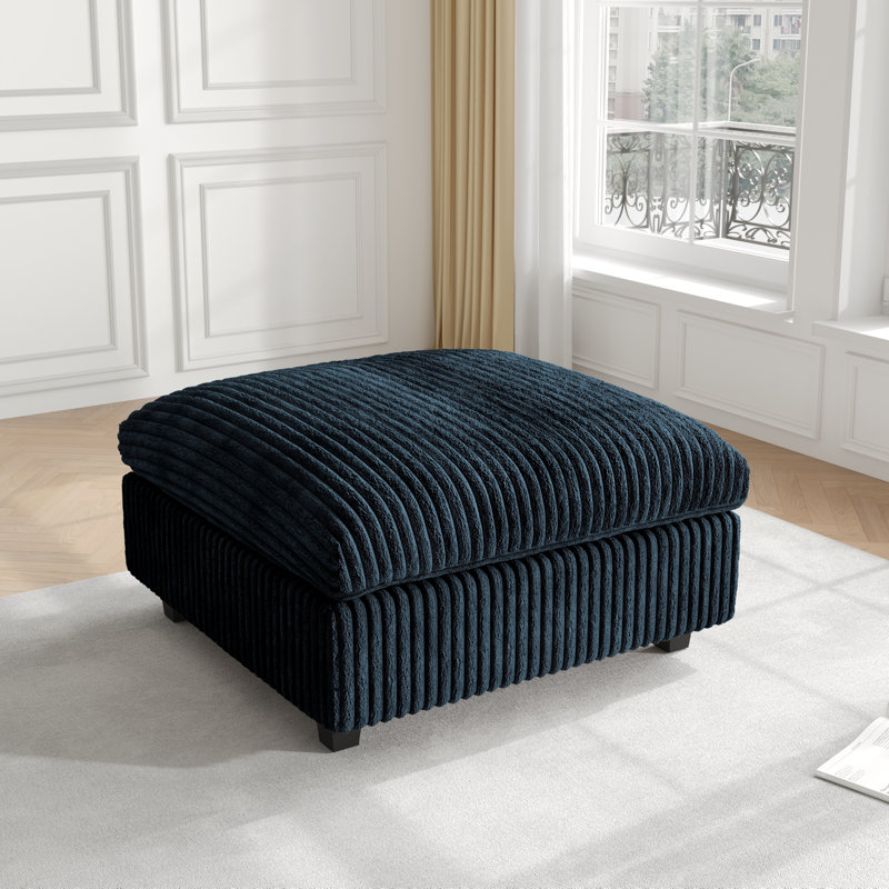 Upholstered Sectional Sofa Ottoman, Black