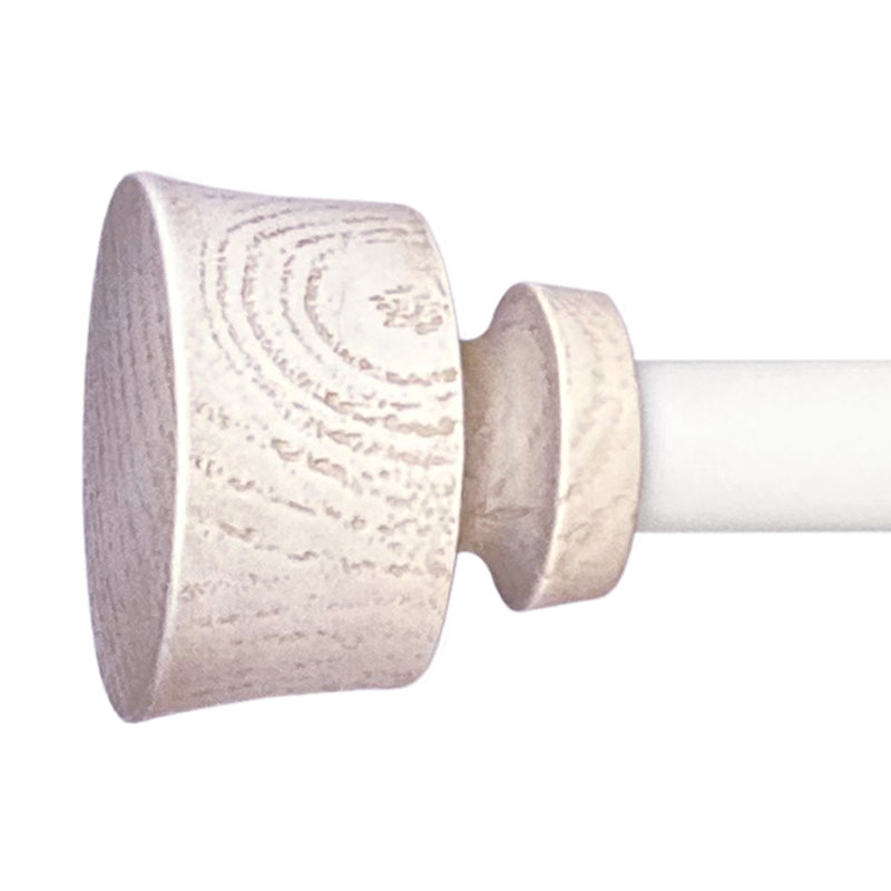 Tringle à rideaux simple réglable en métal Aamira, Blanc antique, H 2 po x l 128 po x P 4 po