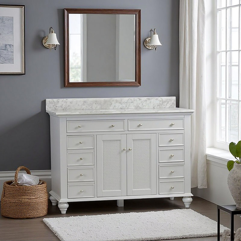 Meuble-lavabo simple 48 po, Gris
