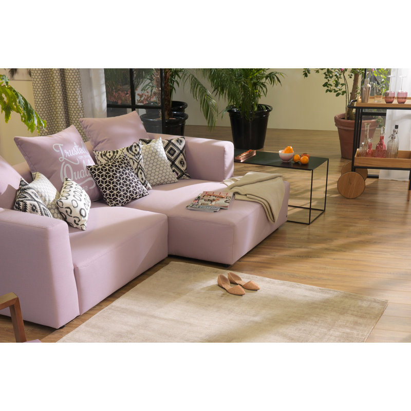 Shine Solid Colour Hand Woven Hand Loomed Tan Area Rug, Rectangular 190 x 290cm
