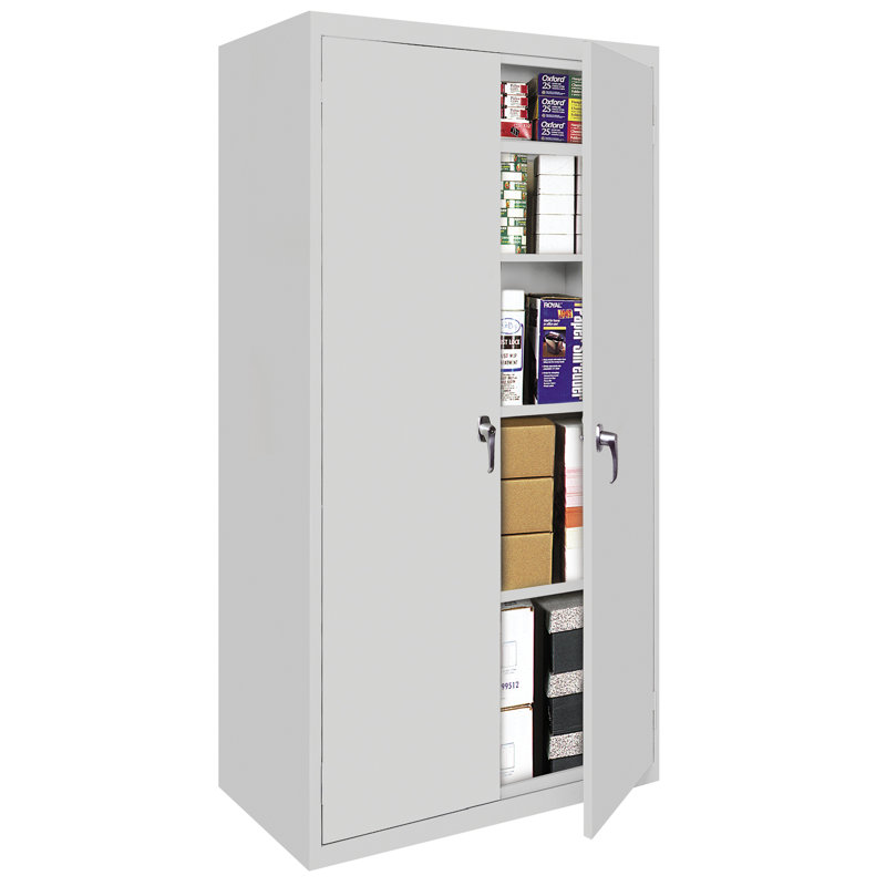 Armoire de rangement à tablette fixe, gris, H 72 po x l 42 po x P 18 po