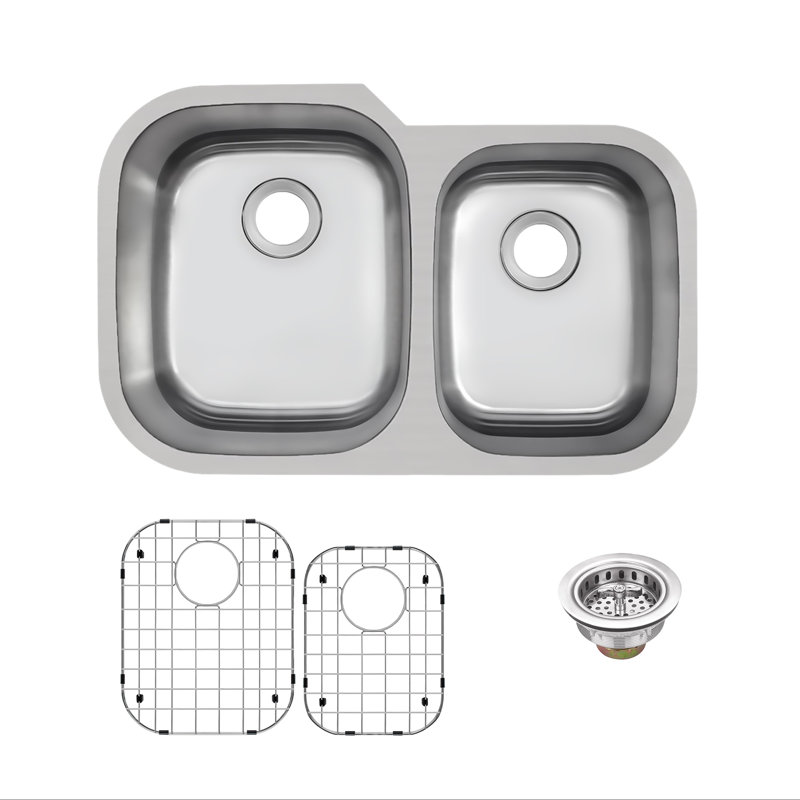 Évier de cuisine encastrable à double cuve en acier inoxydable