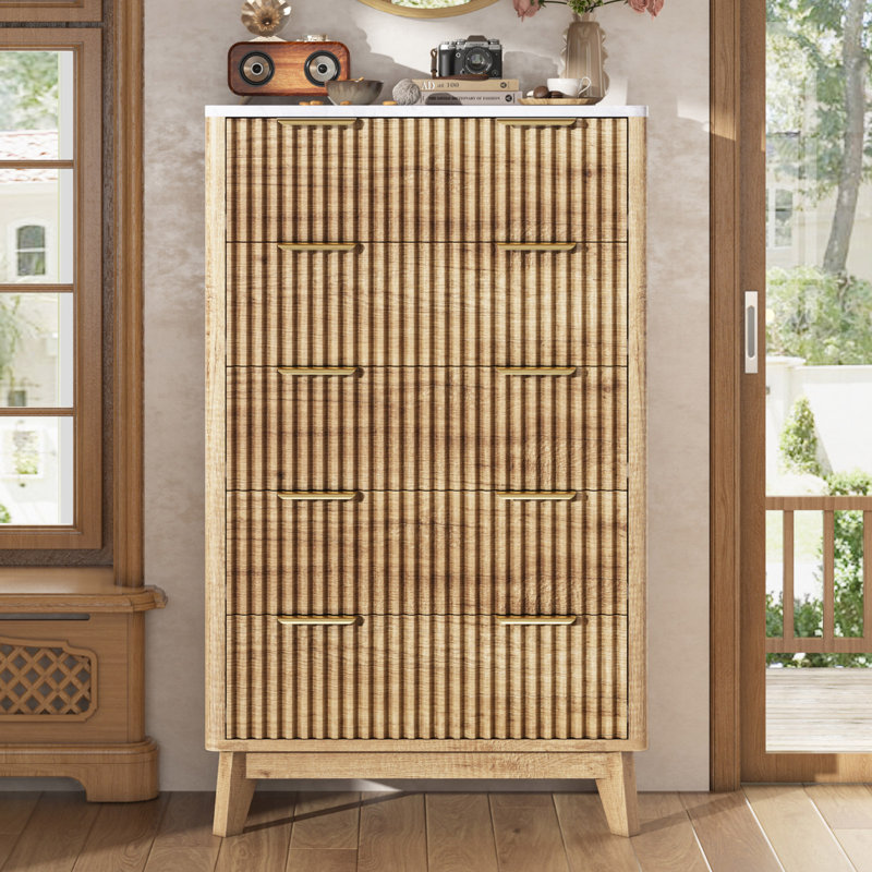 Commode 5 tiroirs 31,5 po, Jaune